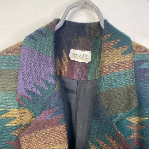 Vintage 90s Southwestern Aztec Blazer Semi-Structured Small - Picture 2 of 14